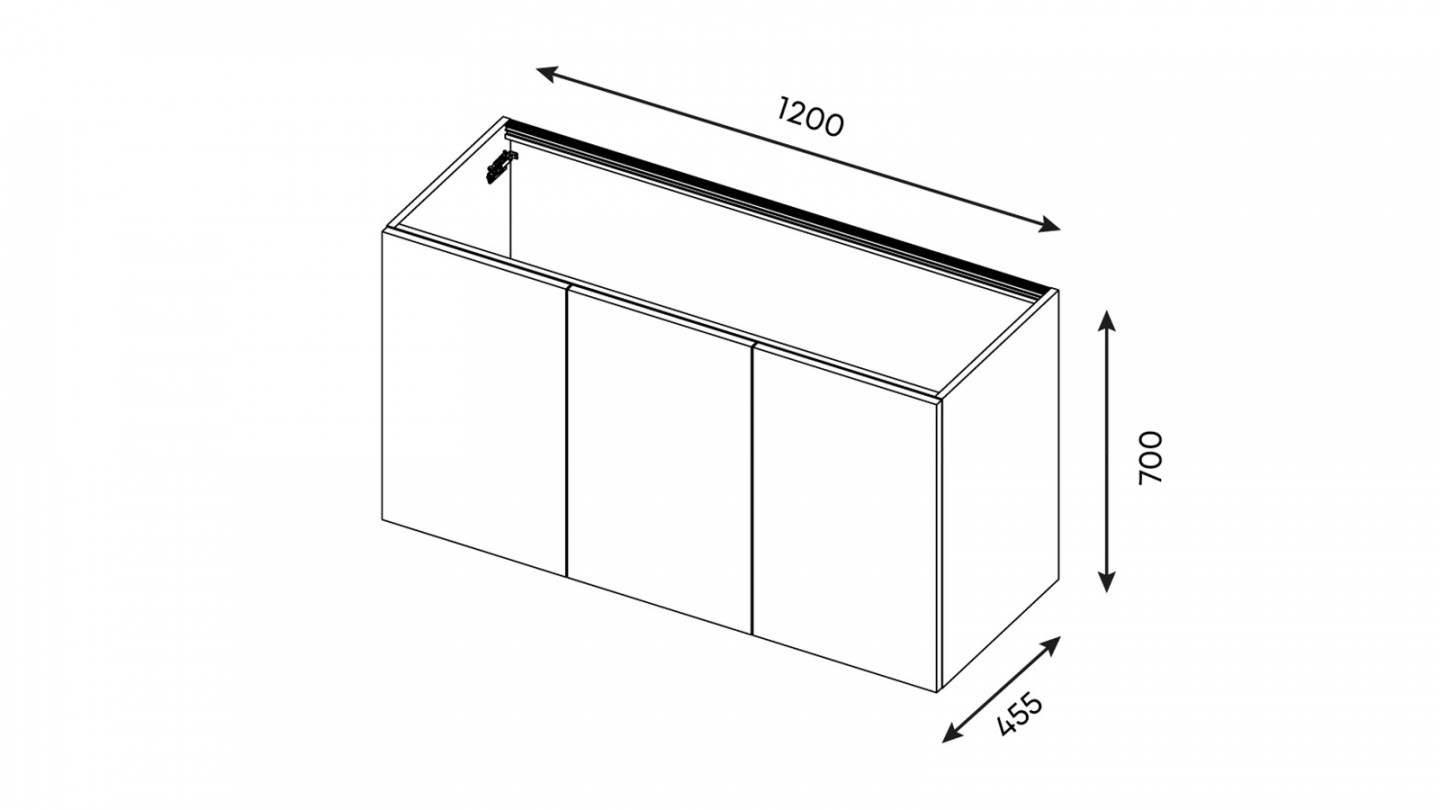 Meuble de salle de bain suspendu avec pieds double vasque intégrée 120cm 3 portes Blanc - Chango