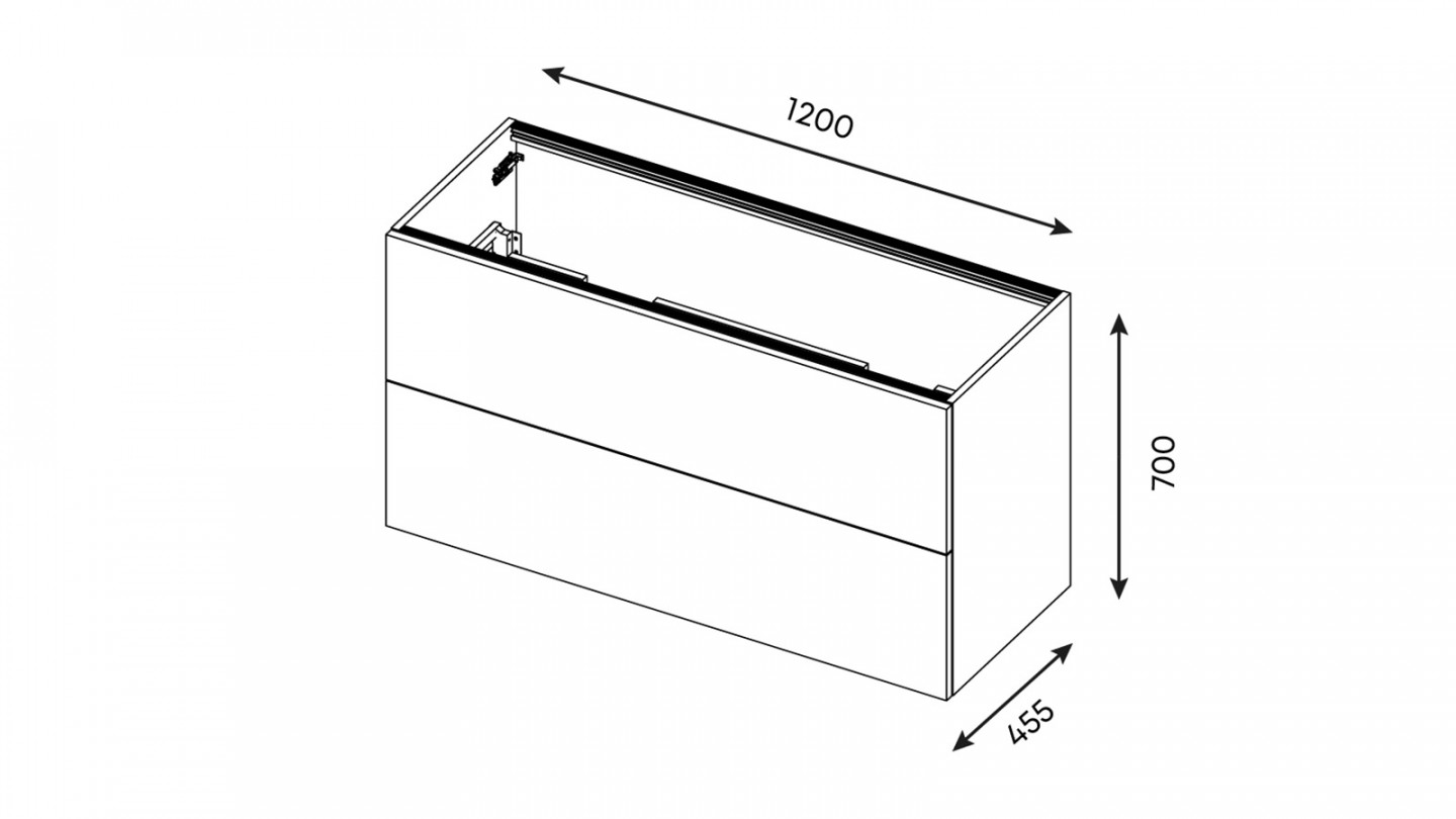 Meuble de salle de bain suspendu avec pieds double vasque intégrée 120cm 2 tiroirs Chêne clair - Chango