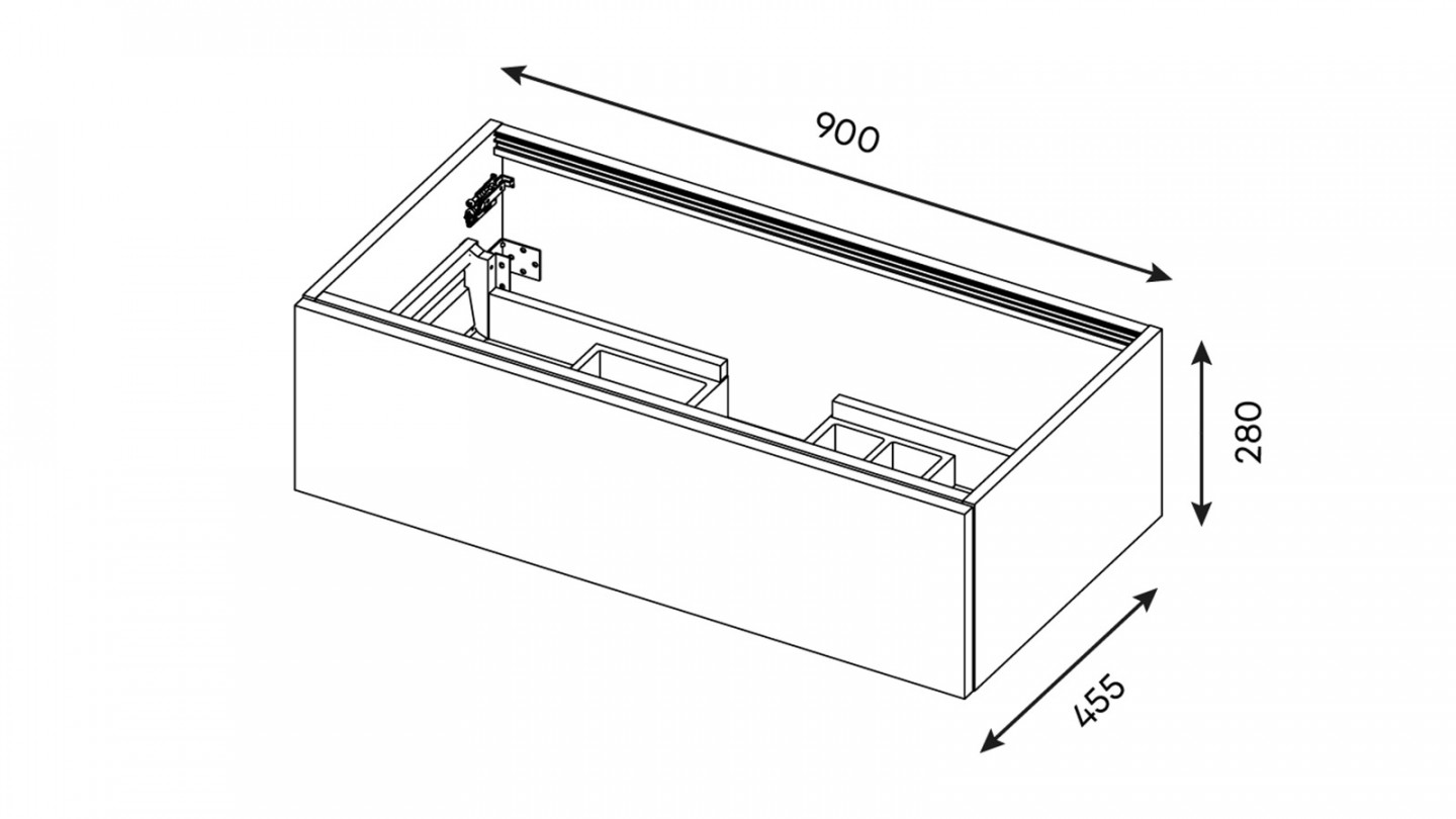 Meuble de salle de bain suspendu vasque à poser 90cm 1 tiroir Bleu + miroir + colonne ouverture droite - Osmose