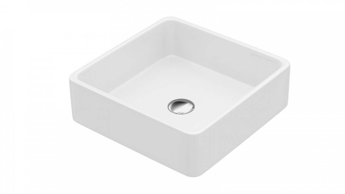 Meuble de salle de bain suspendu vasque à poser 90cm 2 tiroirs Bleu + miroir + colonne ouverture droite - Osmose