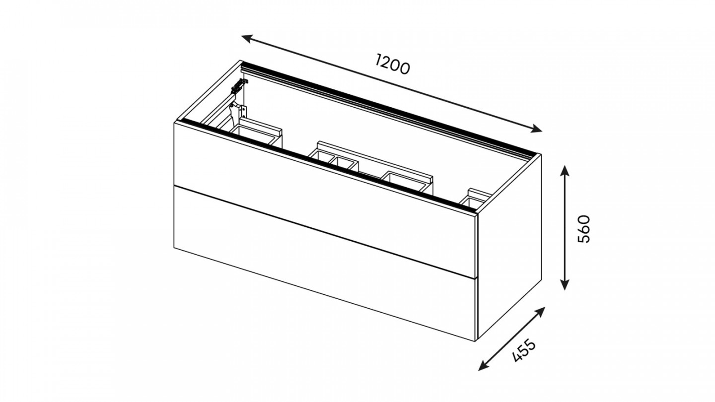 Meuble de salle de bain suspendu 2 vasques à poser 120cm 2 tiroirs façon Béton + miroir - Osmose