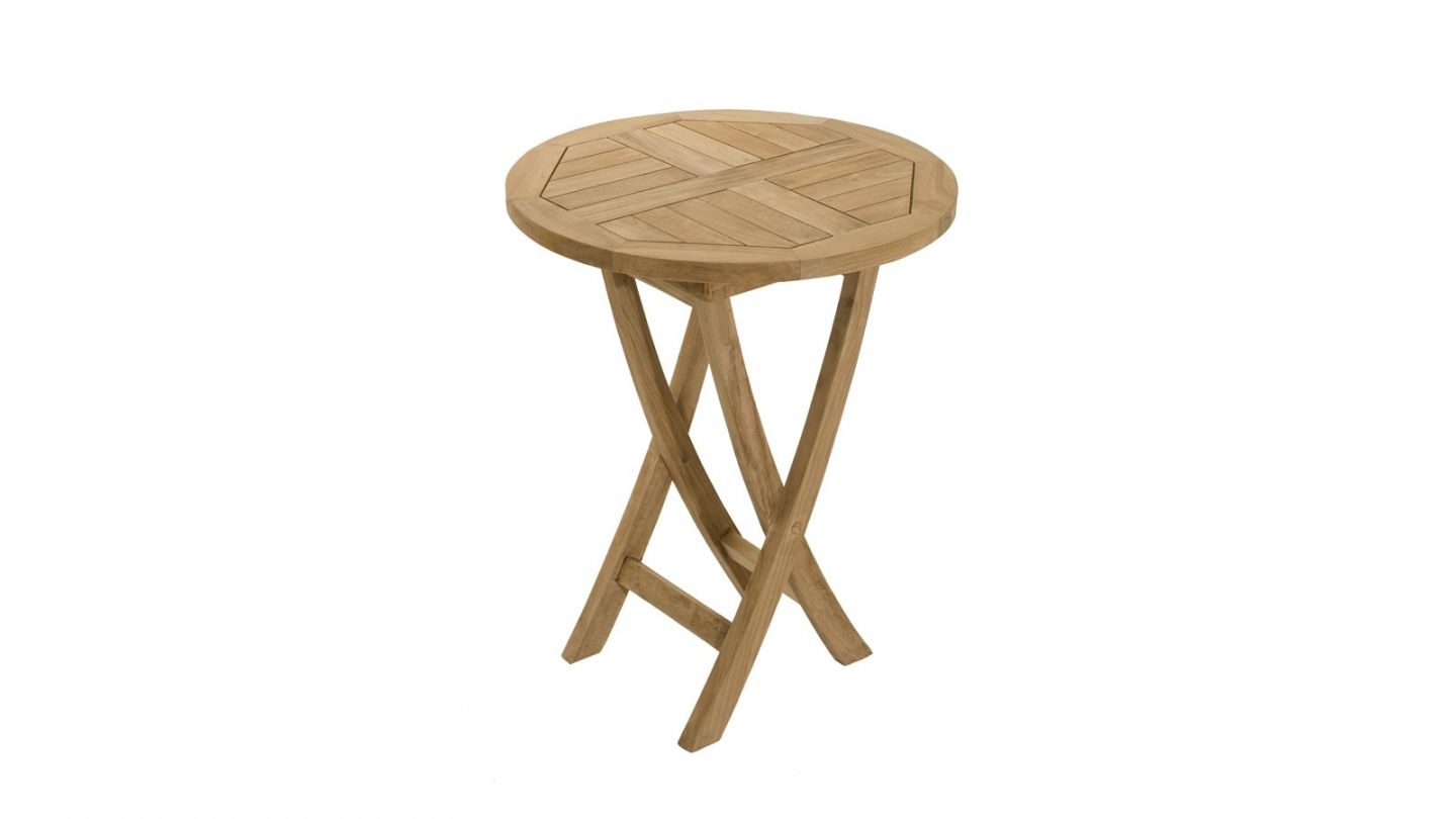 Table ronde pliante en teck 60 cm – Collection Fun