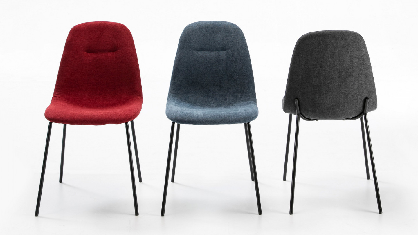 Lot de 4 chaises en tissu gris - Esmee