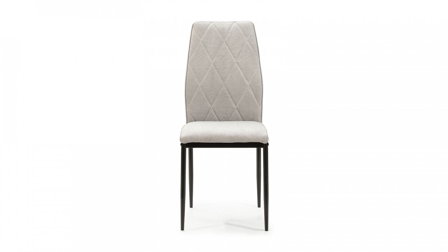 Lot de 4 chaises en tissu gris clair - Malo
