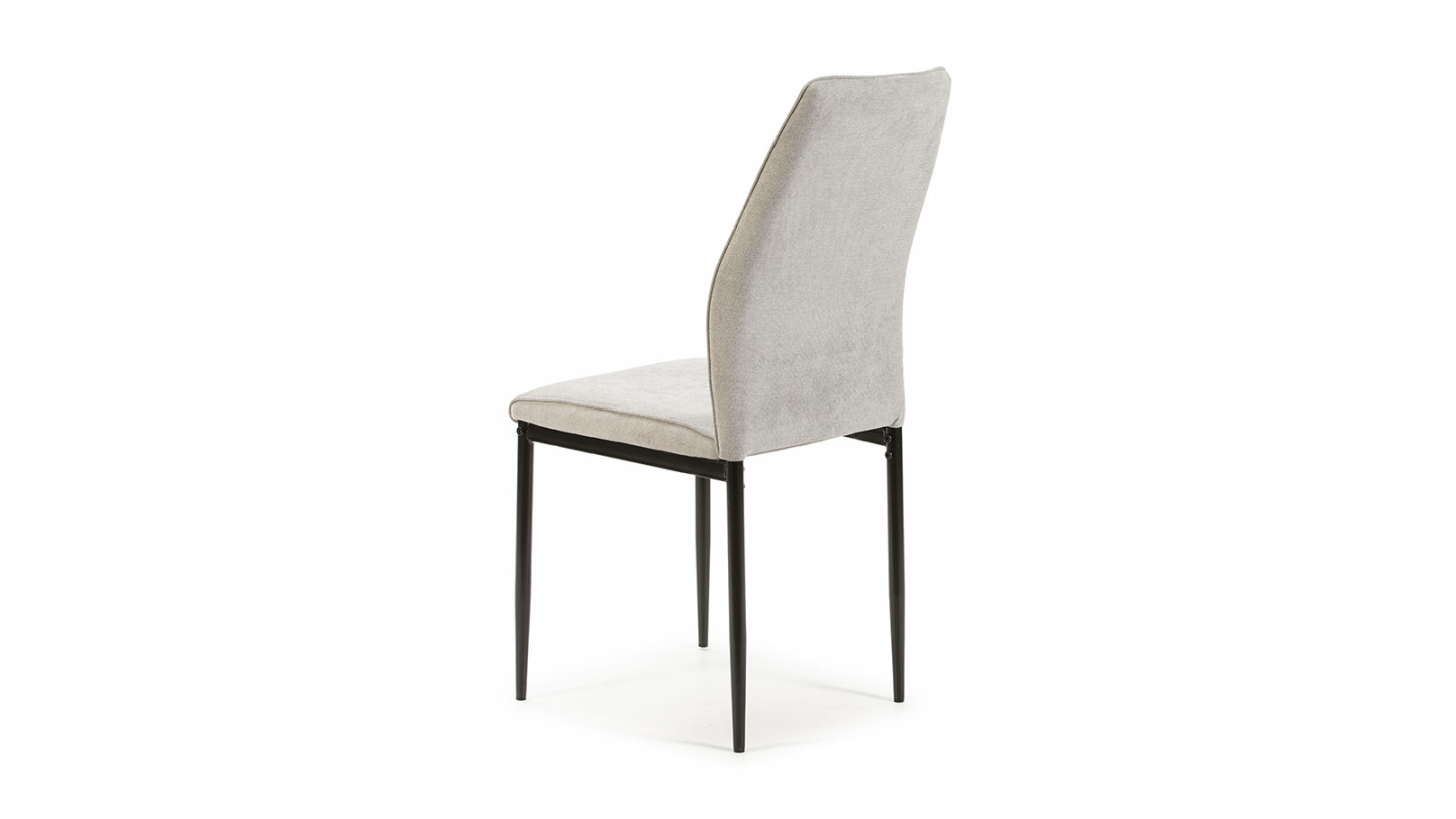 Lot de 4 chaises en tissu gris clair - Malo