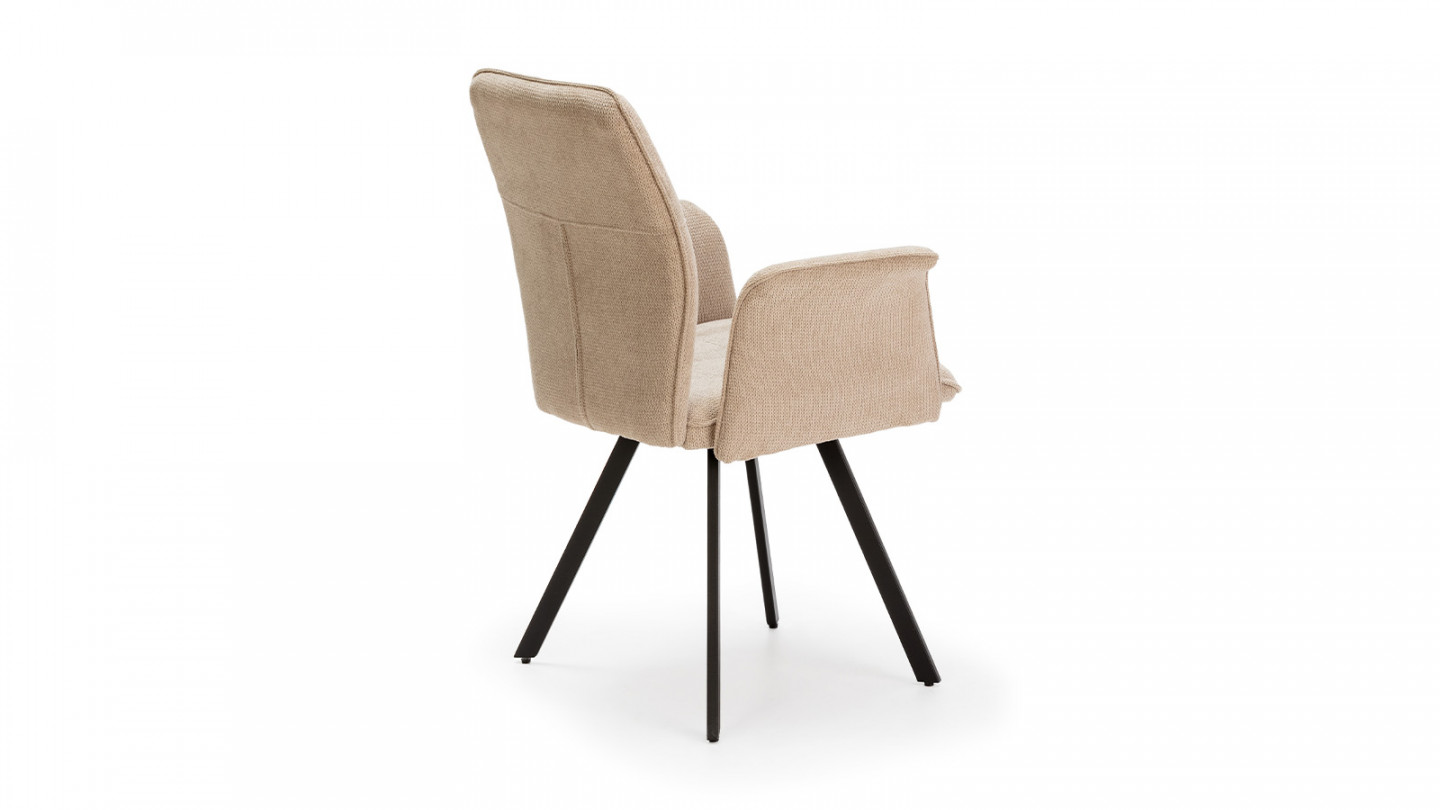 Lot de 2 fauteuils de salle à manger en tissu gris clair - Alann