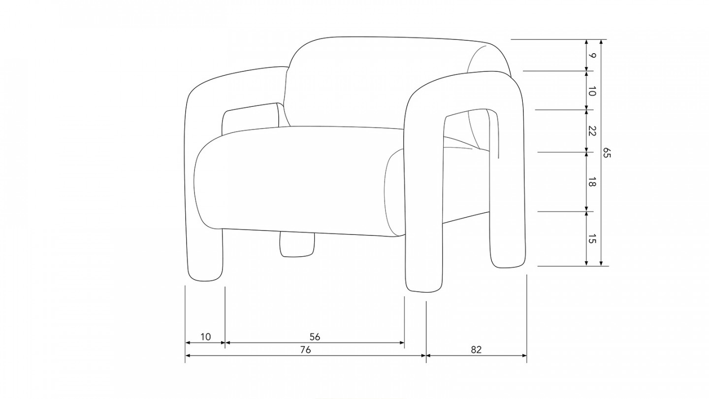 Fauteuil design en tissu chenille jaune - Lenny