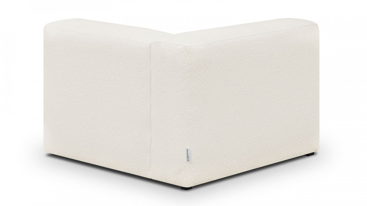 Canapé modulable 3 places en tissu bouclette écru - Modulo Canapé modulable 3 places en tissu bouclette écru - Modulo