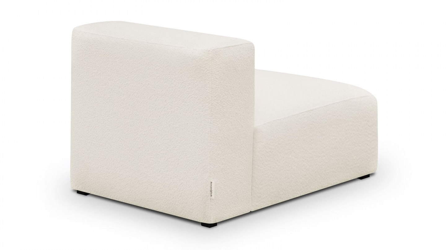 Canapé d'angle à droite modulable avec méridienne 4 places en tissu bouclette écru - Modulo Canapé d'angle à droite modulable avec méridienne 4 places en tissu bouclette écru - Modulo