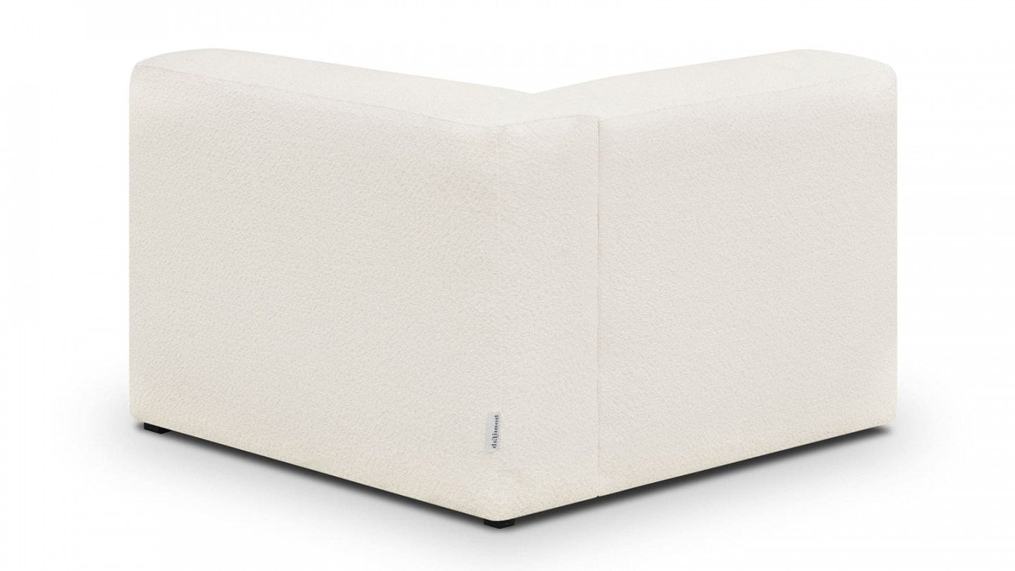 Canapé d'angle à droite modulable avec méridienne 4 places en tissu bouclette écru - Modulo Canapé d'angle à droite modulable avec méridienne 4 places en tissu bouclette écru - Modulo