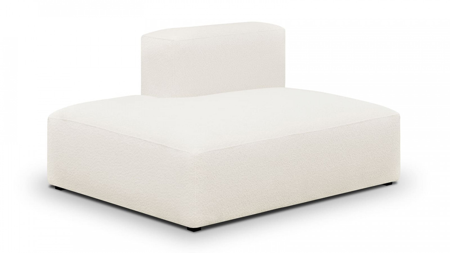 Canapé d'angle à droite modulable avec méridienne 3/4 places en tissu bouclette écru - Modulo Canapé d'angle à droite modulable avec méridienne 3/4 places en tissu bouclette écru - Modulo