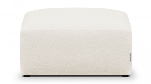 Pouf / repose-pieds modulable en tissu bouclette écru - Modulo